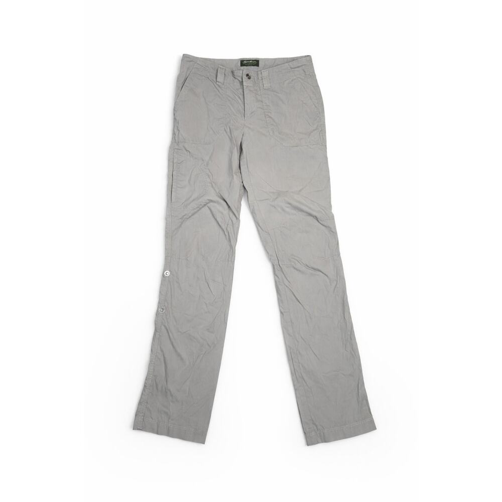 Eddie Bauer Travex Women's 6 Takeoff Roll Up Hiking Travel Pants Grey Cotton